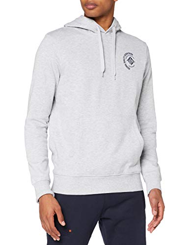 TOM TAILOR Denim Herren Hoodie mit Print 1020194, 15398 - Light Stone Grey Melange, XXL von TOM TAILOR Denim