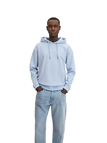 TOM TAILOR Denim Herren 1033580 Hoodie Sweatshirt Mit Kleinem Logo-Print, 11486 - Brunnera Blue, M EU von TOM TAILOR Denim