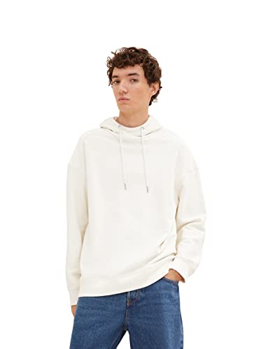 TOM TAILOR Denim Herren Hoodie mit Struktur 1034101, 10338 - Soft Light Beige, S von TOM TAILOR Denim