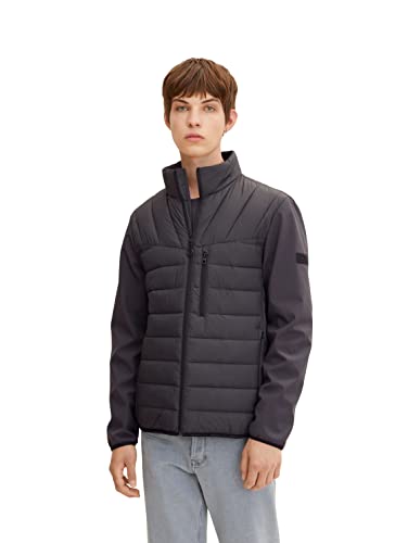 TOM TAILOR Denim Herren Hybrid Steppjacke 1031781, 29476 - Coal Grey, L von TOM TAILOR Denim