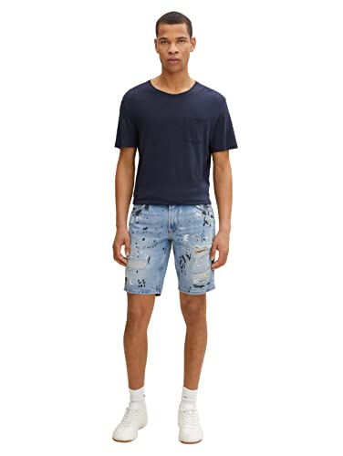 TOM TAILOR Denim Herren Jeans Bermuda Shorts 1031120, 10284 - Destroyed Light Stone Wash, L von TOM TAILOR Denim