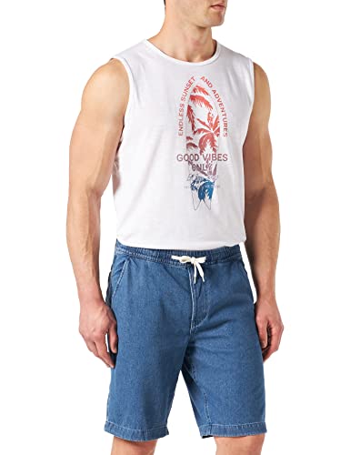 TOM TAILOR Denim Herren Jogger Jeans Shorts 1031121, 10119 - Used Mid Stone Blue Denim, XS von TOM TAILOR Denim