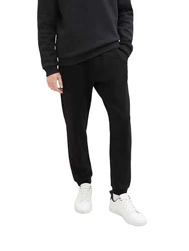 TOM TAILOR Denim Herren Jogginghose mit Bündchen am Fuß, Black, XL von TOM TAILOR Denim