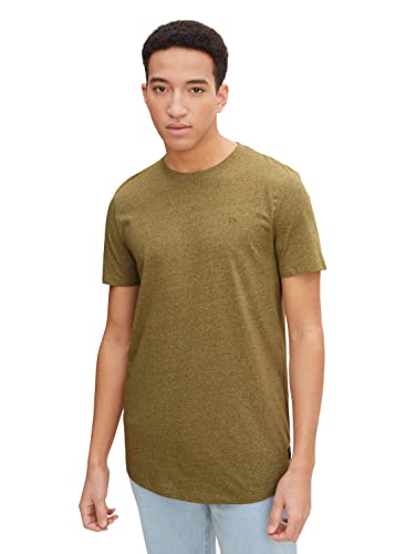 TOM TAILOR Denim Herren Long Fit T-Shirt mit kleiner Logo-Stickerei von TOM TAILOR Denim