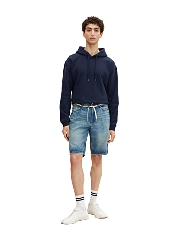 TOM TAILOR Denim Herren Loose Fit Bermuda Jeans Shorts 1032259, 10118 - Used Light Stone Blue Denim, M von TOM TAILOR Denim