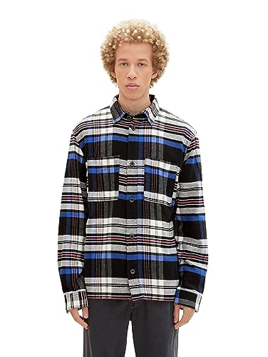 TOM TAILOR Denim Herren Overshirt Hemd mit Karo-Muster aus Baumwolle, black colorful check, XS TOM TAILOR Denim Herren Overshirt Hemd mit Karo-Muster aus Baumwolle, black colorful check, XS von TOM TAILOR Denim
