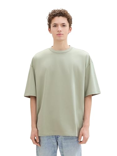 TOM TAILOR Denim Herren 1035912 Oversize Basic T-Shirt, 15615 - Prairie Grass Green, L von TOM TAILOR Denim