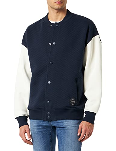 TOM TAILOR Denim Herren Oversize College Jacke 1035667, 15148 - Sky Captain Blue, XL von TOM TAILOR Denim