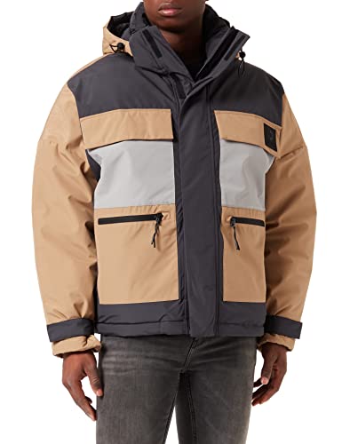 TOM TAILOR Denim Herren Oversize Winterjacke 1033359, 12912 - Splashed Clay Beige, L von TOM TAILOR Denim