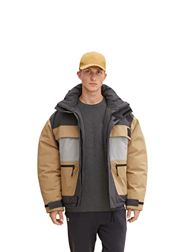 TOM TAILOR Denim Herren Oversize Winterjacke 1033359, 12912 - Splashed Clay Beige, XXL von TOM TAILOR Denim
