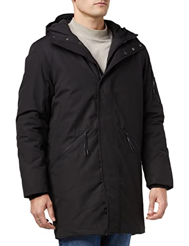 TOM TAILOR Denim Herren Parka mit Kapuze 1032431, 29999 - Black, S von TOM TAILOR Denim