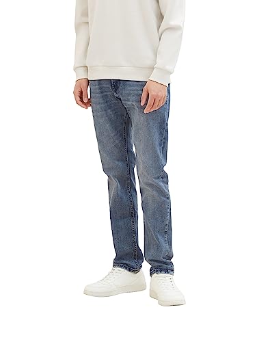 TOM TAILOR Denim Herren Piers Slim Jeans mit Stretch, Used Light Stone Blue Denim, 28/32 von TOM TAILOR Denim