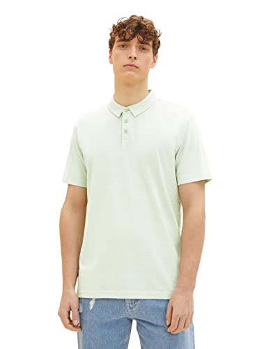 TOM TAILOR Denim Herren Poloshirt 1035883, 31353 - Green White Fine Yd Stripe, L von TOM TAILOR Denim