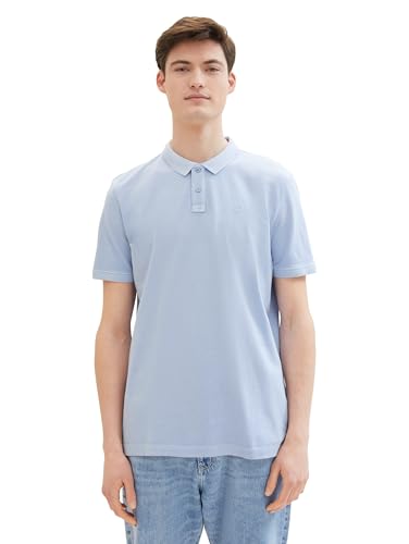 TOM TAILOR Denim Herren Poloshirt im Washed-Look, Brunnera Blue, S von TOM TAILOR Denim