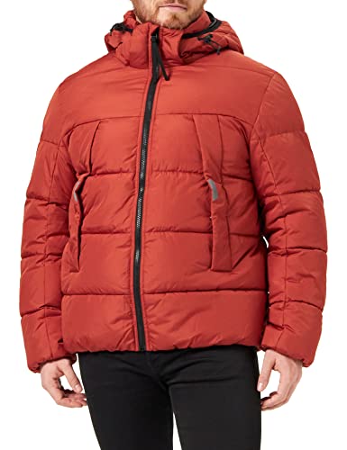 TOM TAILOR Denim Herren Puffer Jacke mit abnehmbarer Kapuze 1032429, 10939 - Burned Red Slate, XL von TOM TAILOR Denim