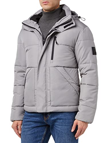 TOM TAILOR Denim Herren Puffer Jacke mit abnehmbarer Kapuze 1032434, 10921 - Explicit Grey, S von TOM TAILOR Denim