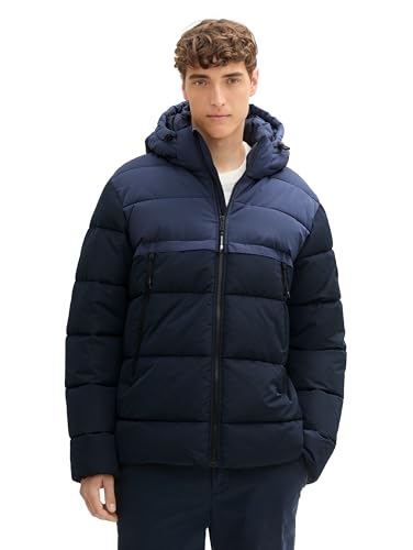 TOM TAILOR Denim Herren Puffer Winterjacke mit Abnehmbarer Kapuze, 10668 - Sky Captain Blue, L TOM TAILOR Denim Herren Puffer Winterjacke mit Abnehmbarer Kapuze, 10668 - Sky Captain Blue, L von TOM TAILOR Denim