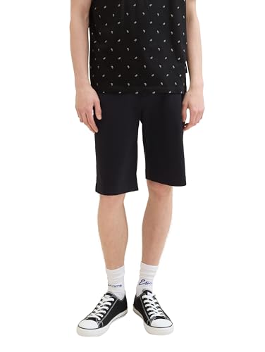 TOM TAILOR Denim Herren Regular Fit Chino Bermuda Shorts mit Stretch, Black, L von TOM TAILOR Denim