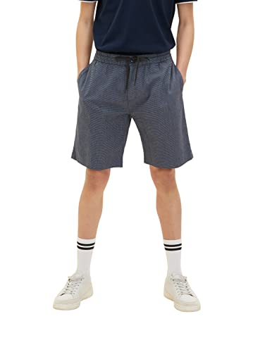 TOM TAILOR Denim Herren Regular Fit Chino Bermuda Shorts mit Stretch 31559 - Navy Blue White Structure S TOM TAILOR Denim Herren Regular Fit Chino Bermuda Shorts mit Stretch 31559 - Navy Blue White Structure S von TOM TAILOR Denim