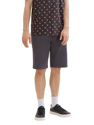 TOM TAILOR Denim Herren Regular Fit Chino Shorts mit Stretch, 10899 - Tarmac Grey, S von TOM TAILOR Denim
