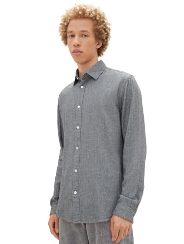 TOM TAILOR Denim Herren Regular Fit Flanell-Hemd, blue multicolor structure, XXL TOM TAILOR Denim Herren Regular Fit Flanell-Hemd, blue multicolor structure, XXL von TOM TAILOR Denim