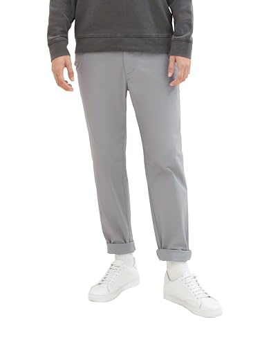 TOM TAILOR Denim Herren Regular Tapered Fit Chino Hose, Explicit Grey, L von TOM TAILOR Denim