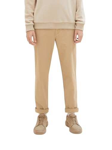 TOM TAILOR Denim Herren Regular Tapered Fit Chino Hose, Smoked Beige, M von TOM TAILOR Denim