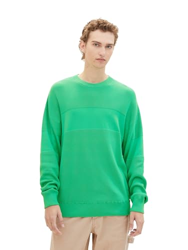 TOM TAILOR Denim Herren Relaxed Fit Crewneck Pullover, classic flash green, M von TOM TAILOR Denim