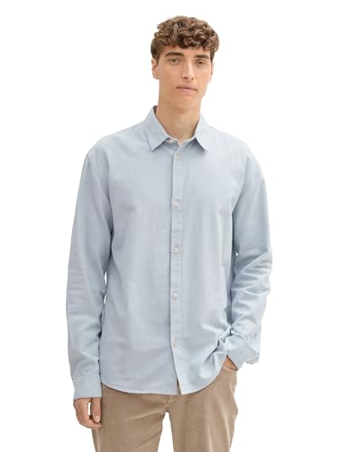 TOM TAILOR Denim Herren Relaxed Fit Hemd aus Baumwolle, 36712 - Grey Mint Chambray, L TOM TAILOR Denim Herren Relaxed Fit Hemd aus Baumwolle, 36712 - Grey Mint Chambray, L von TOM TAILOR Denim