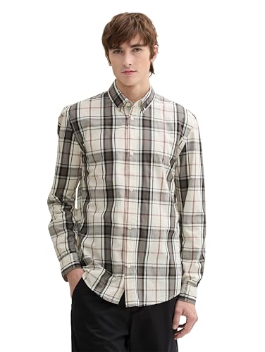 TOM TAILOR Denim Herren Relaxed Fit Hemd mit Karomuster, 36749 - Wool White Smoke Rose Check, L TOM TAILOR Denim Herren Relaxed Fit Hemd mit Karomuster, 36749 - Wool White Smoke Rose Check, L von TOM TAILOR Denim