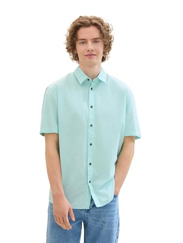 TOM TAILOR Denim Herren Relaxed Fit Kurzarm Hemd, 35702 - Light Blue Grey dots Structure, L TOM TAILOR Denim Herren Relaxed Fit Kurzarm Hemd, 35702 - Light Blue Grey dots Structure, L von TOM TAILOR Denim