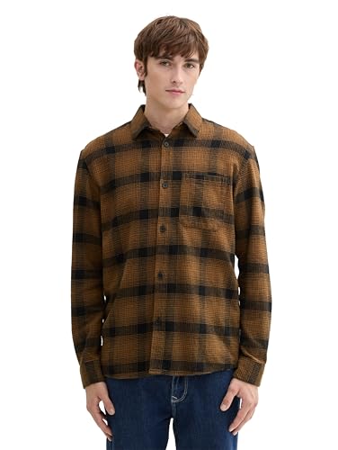 TOM TAILOR Denim Herren Relaxed Fit Overshirt Hemd mit Karo-Muster, 36741 - Deep Cognac Check, L TOM TAILOR Denim Herren Relaxed Fit Overshirt Hemd mit Karo-Muster, 36741 - Deep Cognac Check, L von TOM TAILOR Denim