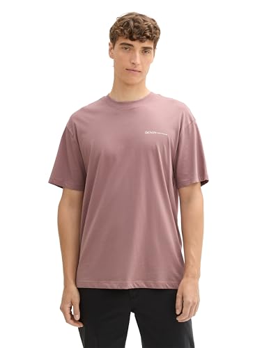 TOM TAILOR Denim Herren Relaxed Fit T-Shirt mit Print, 14997 - Dark Smoke Rose, XXL von TOM TAILOR Denim