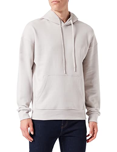 TOM TAILOR Denim Herren Relaxed Hoodie mit Backprint 1032770, 11754 - Light Dove Grey, M von TOM TAILOR Denim