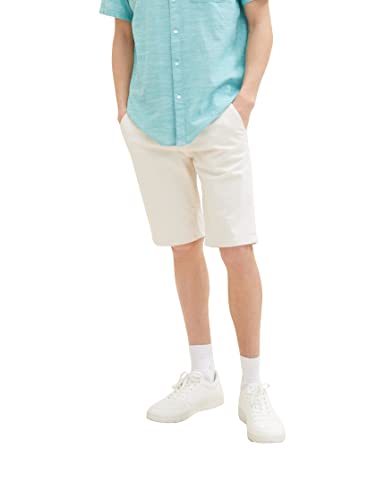 TOM TAILOR Denim Herren Slim Chino Bermuda Shorts 1034976, 13808 - Creme, S von TOM TAILOR Denim