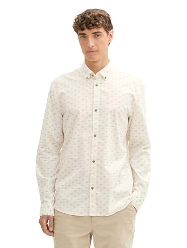 TOM TAILOR Denim Herren Slim Fit Hemd mit Muster, 36841 - White Multi Triangle Print, XXL TOM TAILOR Denim Herren Slim Fit Hemd mit Muster, 36841 - White Multi Triangle Print, XXL von TOM TAILOR Denim