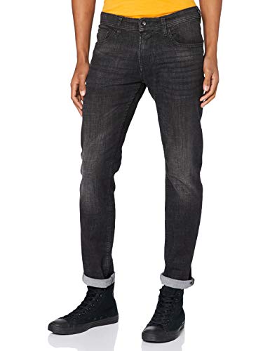 TOM TAILOR Denim Herren Slim Piers Soft-Stretch Jeans 1020743, 10264 - Dark Stone Black Denim, 33W / 36L von TOM TAILOR Denim