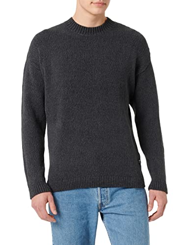 TOM TAILOR Denim Herren Strickpullover 1033534, 30555 - Anthra Grey Knit Mouline, L von TOM TAILOR Denim