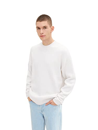 TOM TAILOR Denim Herren Strickpullover 1033534, 30556 - OffWhite white Knit Mouline, M von TOM TAILOR Denim