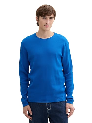 TOM TAILOR Denim Herren Strickpullover aus Baumwolle, 21718 - Lapis Azul Blue, XL von TOM TAILOR Denim
