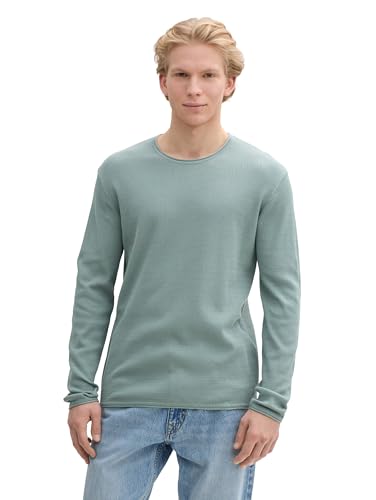 TOM TAILOR Denim Herren Strickpullover aus Baumwolle, 28129 - Light Ice Blue, L von TOM TAILOR Denim