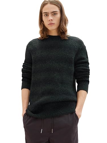 TOM TAILOR Denim Herren Strickpullover mit Streifen 1033772, 30848 - Green Black Gradient Design, L von TOM TAILOR Denim