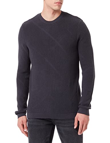 TOM TAILOR Denim Herren Strickpullover mit Struktur 1032325, 29476 - Coal Grey, XL von TOM TAILOR Denim