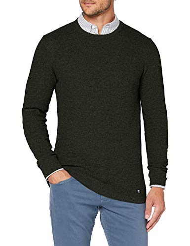 TOM TAILOR Denim Herren Strickpullover mit feiner Struktur 1014206, 19199 - Rosin Green Melange, XXL von TOM TAILOR Denim