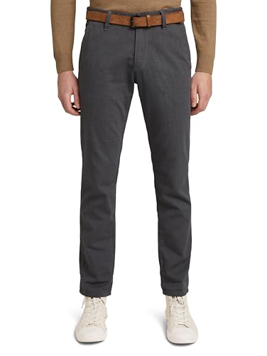 TOM TAILOR Denim Herren Straight Fit Chino Hose mit Gürtel von TOM TAILOR Denim