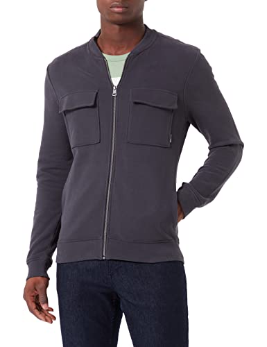 TOM TAILOR Denim Herren Sweat Bomberjacke 1032772, 29476 - Coal Grey, L von TOM TAILOR Denim