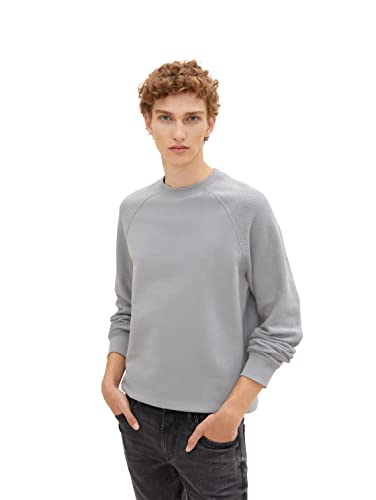 TOM TAILOR Denim Herren Sweater mit Struktur 1034100, 10921 - Explicit Grey, L von TOM TAILOR Denim