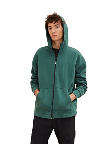 TOM TAILOR Denim Herren Sweatjacke mit Kapuze 1034151, 30024 - Explorer Green, L von TOM TAILOR Denim