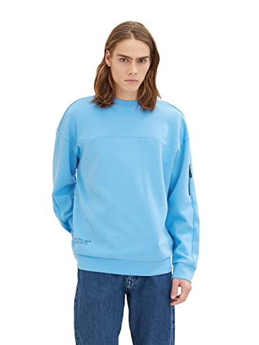 TOM TAILOR Denim Herren Sweatshirt 1035664, 18395 - Rainy Sky Blue, S von TOM TAILOR Denim