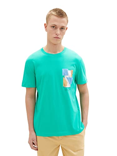 TOM TAILOR Denim Herren T-Shirt 1035582, 31040 - Fresh Peppermint, L von TOM TAILOR Denim